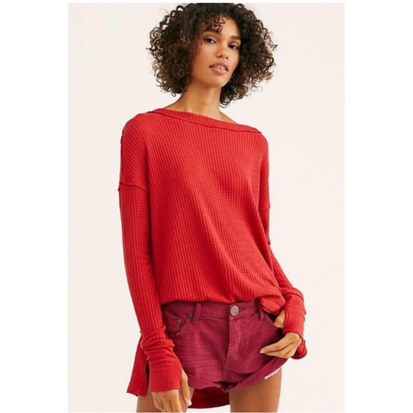 We The Free Red Northshore Thermal Longsleeve Tee - Picture 1 of 6